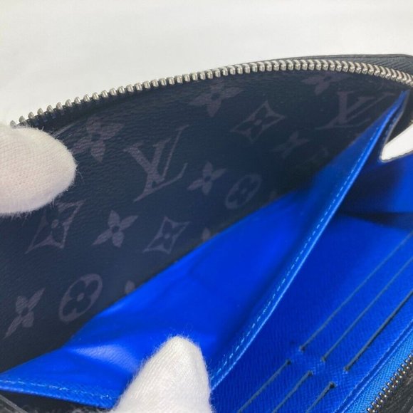 Authentic LOUIS VUITTON M80994 Monogram Eclipse Zippy Dragonnes Trunk print Long - Picture 10 of 16